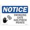 Signmission OSHA Sign, Swinging Gate Has Pinch Points With Symbol, 24in X 18in Decal, 18" W, 24" L, Landscape OS-NS-D-1824-L-18519 - alternate 1